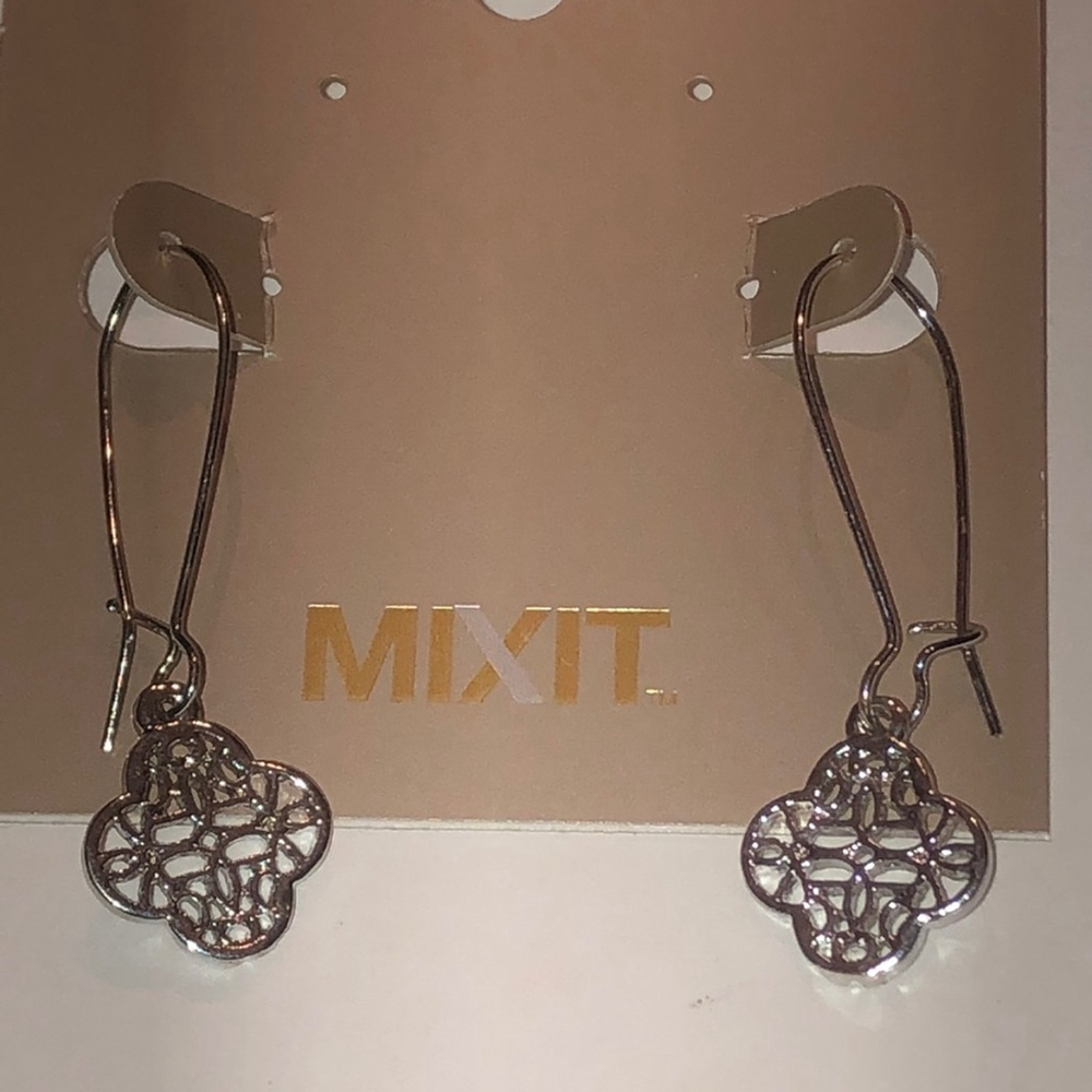 Mix It Silver Tone Cutout Dangling Boho Earrings